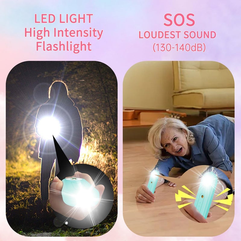 MtMinn Rechargeable Personal Safety Alarm for Women - 130dB Self Defense Keychain Alarm Whistle with SOS Strobe Light, Low Battery Notice - Security Protection Devices for Kids Elderly College Essentials - Image 2